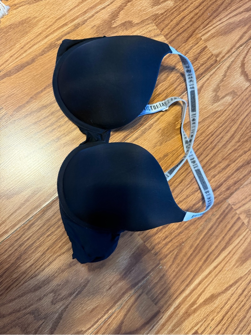 Victoria's Secret Black Padded Bra with Branded Elastic Straps